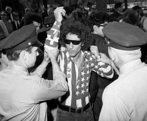 Abbie Hoffman arrested in flag shirt