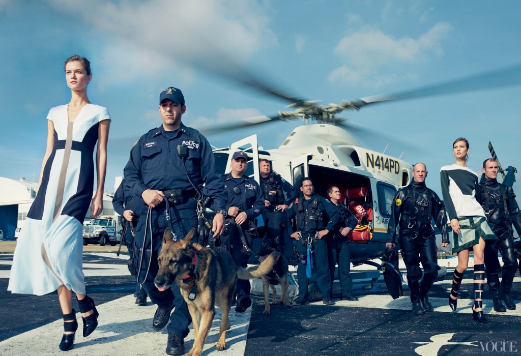 NYPD with Kasia Struss in Carolina Herrera, Karlie Kloss in Rodarte